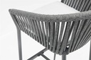 Sillon para barra de bar Ukiah Aluminio antracita. Cuerda antracita y cojin antracita