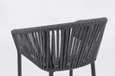 Sillon para barra de bar Ukiah Aluminio antracita. Cuerda antracita y cojin antracita