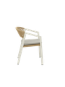 SILLA CON BRAZOS APPELTON ALUMINIO BLANCO  Y TRENZADO NATURAL