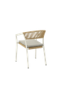 SILLA CON BRAZOS APPELTON ALUMINIO BLANCO  Y TRENZADO NATURAL