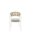 SILLA CON BRAZOS APPELTON ALUMINIO BLANCO  Y TRENZADO NATURAL