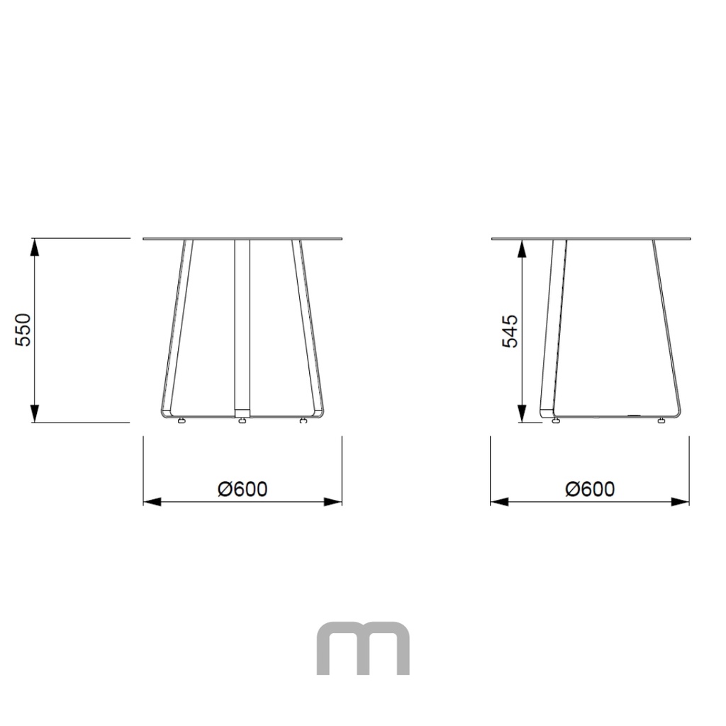 Mesa auxiliar Bangor diam 60cm aluminio taupe