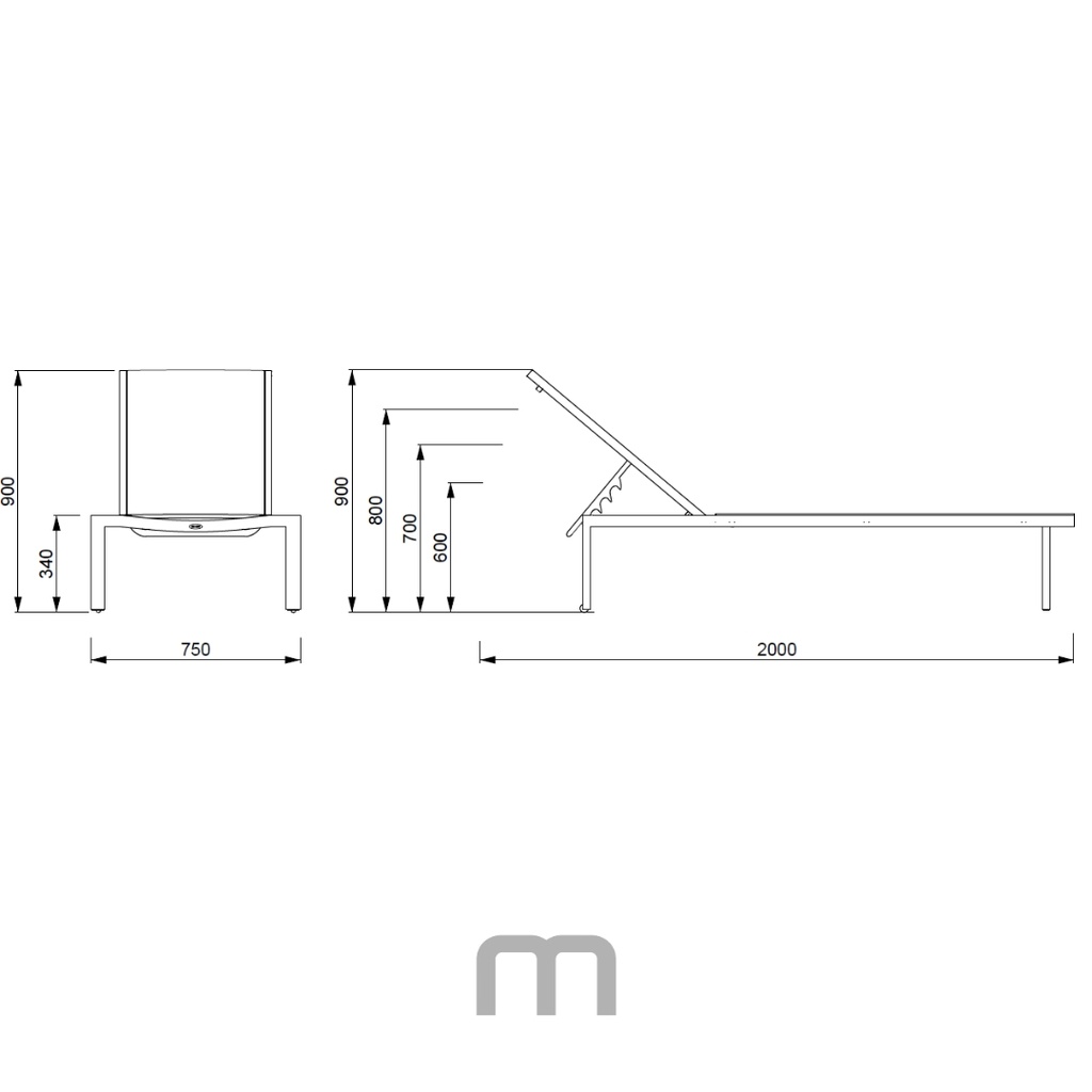 Tumbona Bangor aluminio blanco y textilene blanco