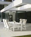 Sillón de comedor Albury aluminio blanco