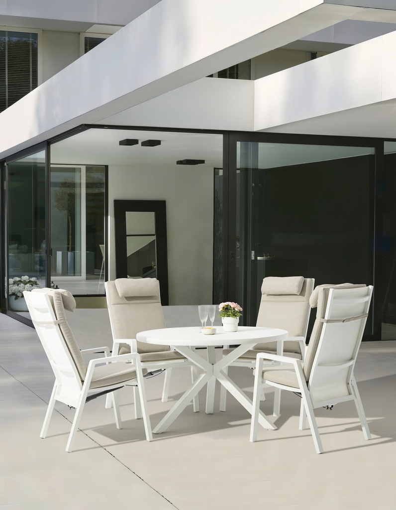 Sillón de comedor Albury aluminio blanco