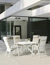 Sillón de comedor Albury aluminio blanco