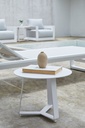 Mesa auxiliar Bangor Ø 45 cm aluminio blanco