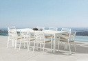 Silla de comedor Broome aluminio blanco  y teca