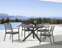 Silla de comedor Broome aluminio antracita  y teca