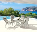 Sillón de comedor Albury aluminio blanco