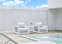 Mesa auxiliar Bangor Ø 60 cm aluminio blanco