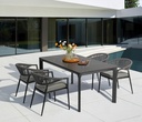 Mesa de comedor Boori 160x90 aluminio antracita top mesa porcelánico negro