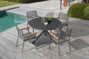 Silla de comedor Broome aluminio antracita  y teca