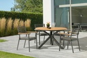 Silla de comedor Broome aluminio antracita  y teca
