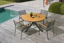 Silla de comedor Broome aluminio antracita  y teca