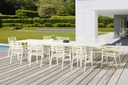 Silla de comedor Broome aluminio blanco  y teca