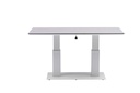 Mesa elevable Isabela 140x75x50/74  aluminio blanco con cristal cerámico gris claro