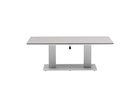 Mesa elevable Isabela 140x75x50/74  aluminio blanco con cristal cerámico gris claro