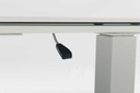 Mesa elevable Isabela 140x75x50/74  aluminio blanco con cristal cerámico gris claro