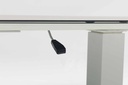 Mesa elevable Isabela 90x90x50/74  aluminio blanco con cristal cerámico gris claro