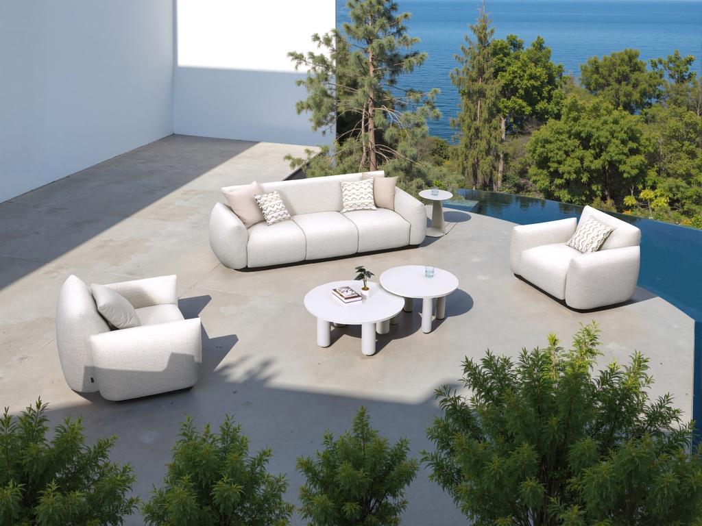 Mesa auxiliar Riverside Ø 86x37 cm blanco