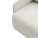 Sofá 1 plaza Corfu aluminio blanco y textil beige.