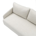 Sofá 3 plazas Corfu aluminio blanco y textil beige.