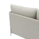 Sofá 3 plazas Corfu aluminio blanco y textil beige.