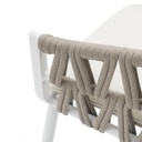 Silla de comedor Carson aluminio blanco textil beige