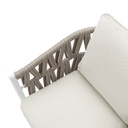 Silla de comedor Carson aluminio blanco textil beige