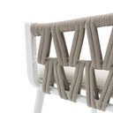Silla de comedor Carson aluminio blanco textil beige