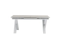 Mesa extensible Carson 100x180/240 cm aluminio blanco top mesa porcelánico gris
