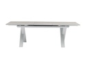 Mesa extensible Carson 100x180/240 cm aluminio blanco top mesa porcelánico gris