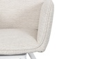 Silla de comedor giratoria Levin aluminio blanco textil beige