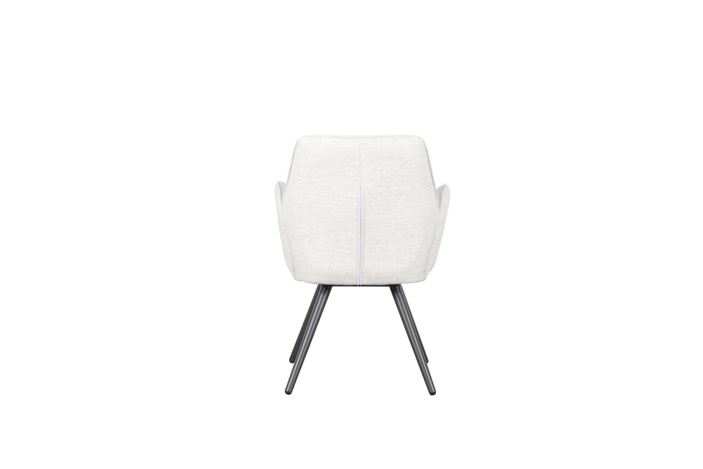 Silla de comedor giratoria Levin aluminio antracita textil beige.