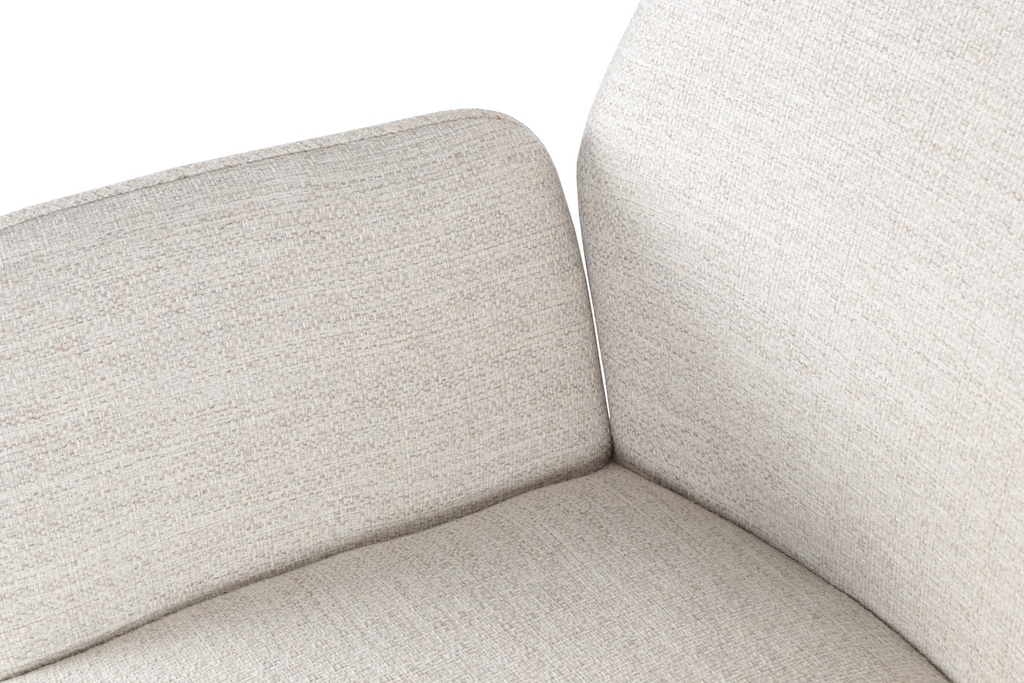 Silla de comedor giratoria Levin aluminio antracita textil beige.