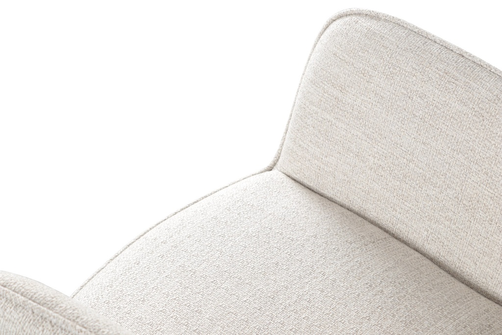 Silla de comedor giratoria Levin aluminio antracita textil beige.