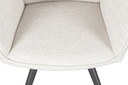 Silla de comedor giratoria Levin aluminio antracita textil beige.