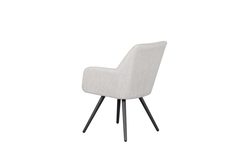 Silla de comedor Eren aluminio antracita textil beige.