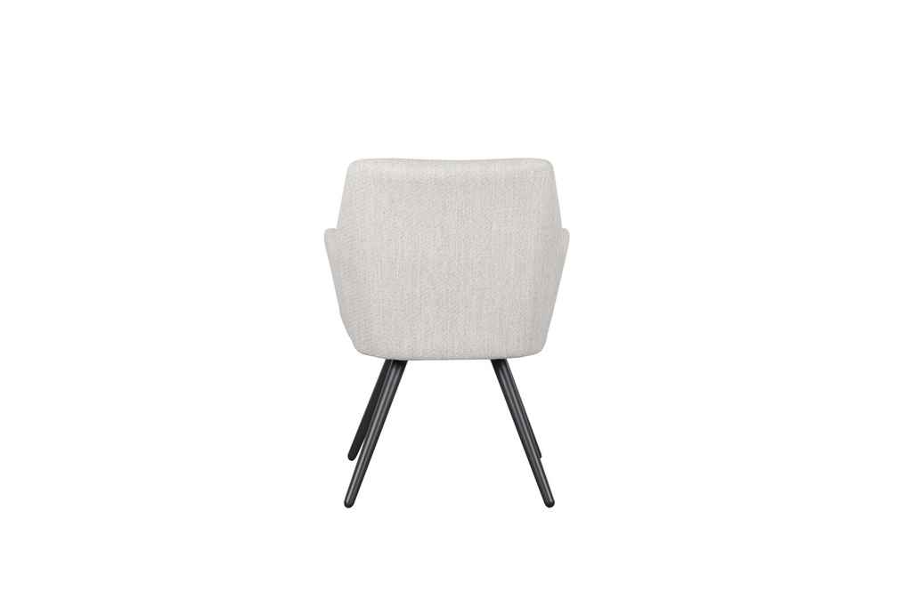 Silla de comedor Eren aluminio antracita textil beige.