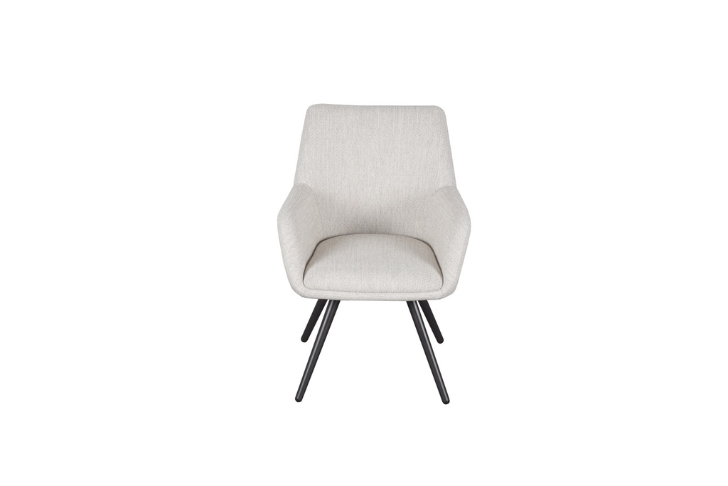 Silla de comedor Eren aluminio antracita textil beige.