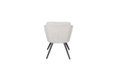 Silla de comedor Eren aluminio antracita textil beige.