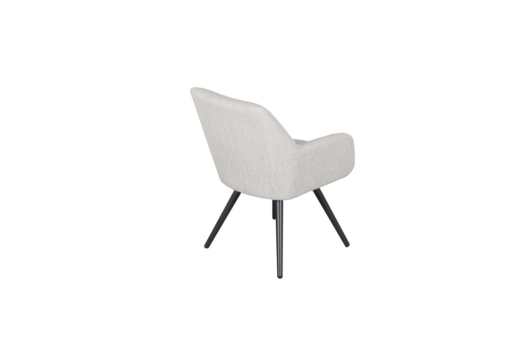 Silla de comedor Eren aluminio antracita textil beige.