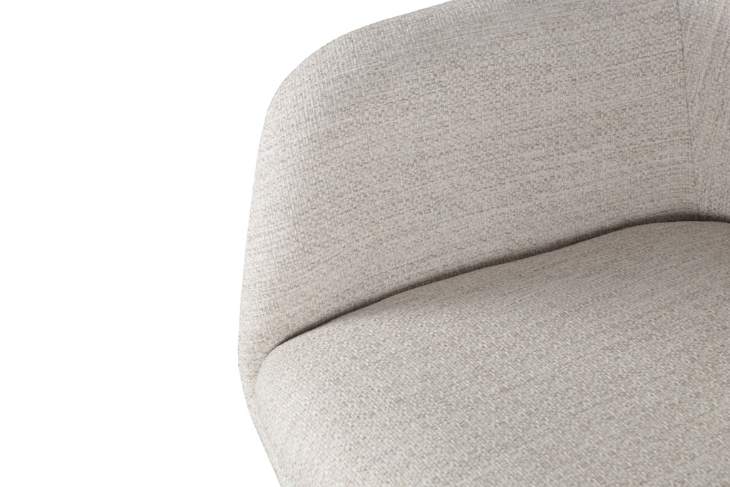 Silla de comedor Eren aluminio antracita textil beige.