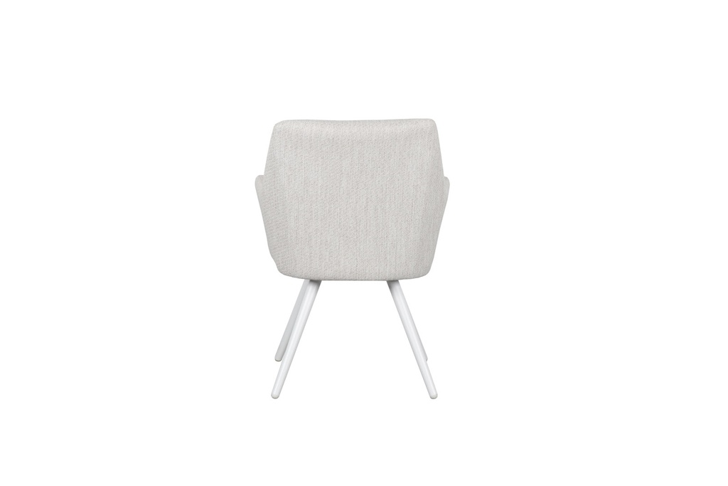 Silla de comedor Eren aluminio blanco textil beige.