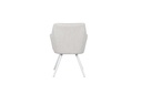 Silla de comedor Eren aluminio blanco textil beige.