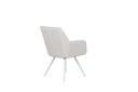 Silla de comedor Eren aluminio blanco textil beige.