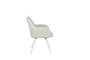 Silla de comedor Eren aluminio blanco textil beige.