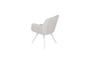 Silla de comedor Eren aluminio blanco textil beige.