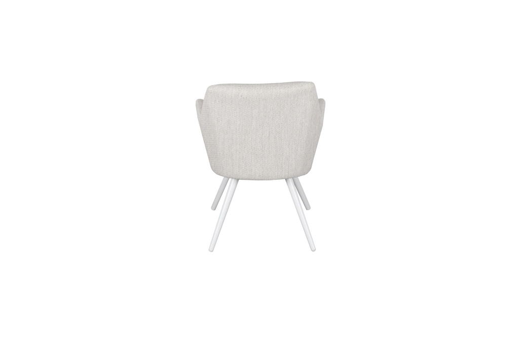 Silla de comedor Eren aluminio blanco textil beige.